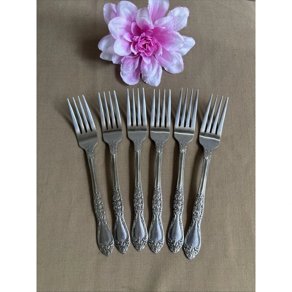 Oneida Northland Carolina Dinner Forks Set Of 6 Stainless 7 1/2